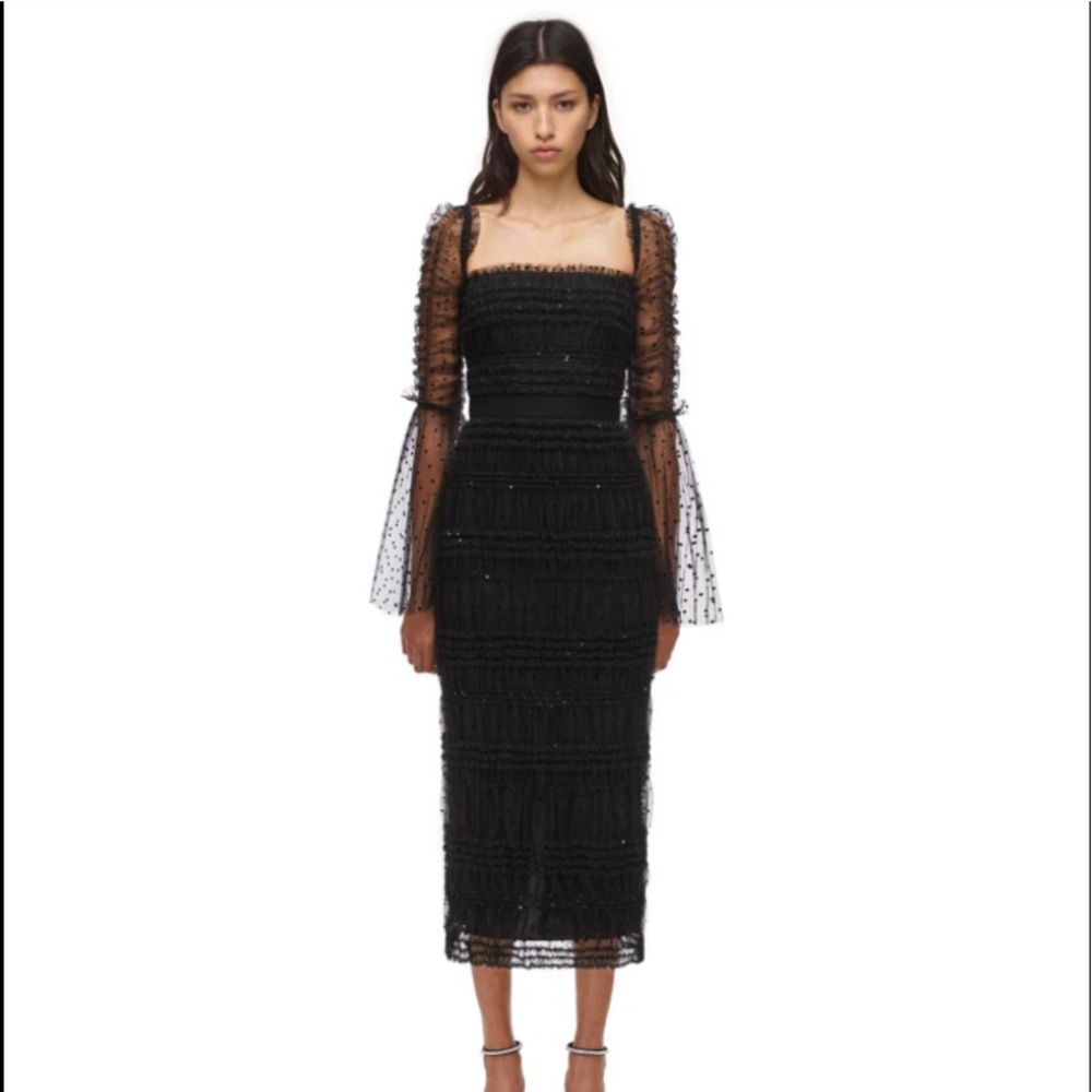Self-Portrait black fitted dress - Size 8